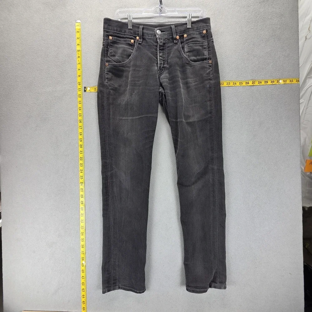 Vintage Levis 511 Jeans Mens 32x34 Black Slim Engineered Flap Pockets Zip Fly